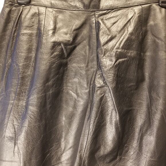 Vintage High Waisted Leather Pants Hi Rise Cow Leather Pockets Zipper Size 10 - Picture 12 of 16